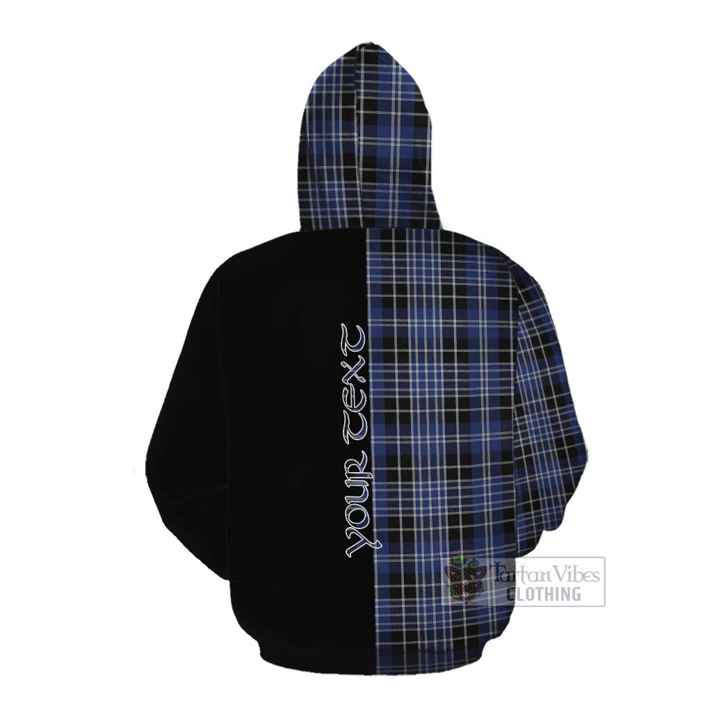 Tartan Vibes Clothing Clark (Clarke) Tartan Cotton Hoodie with Family Crest and Half Of Me Style