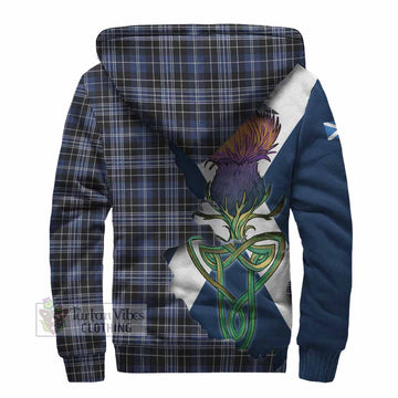 Clark (Clarke) Tartan Family Crest Sherpa Hoodie Scottish Thistle Celtic Inspired