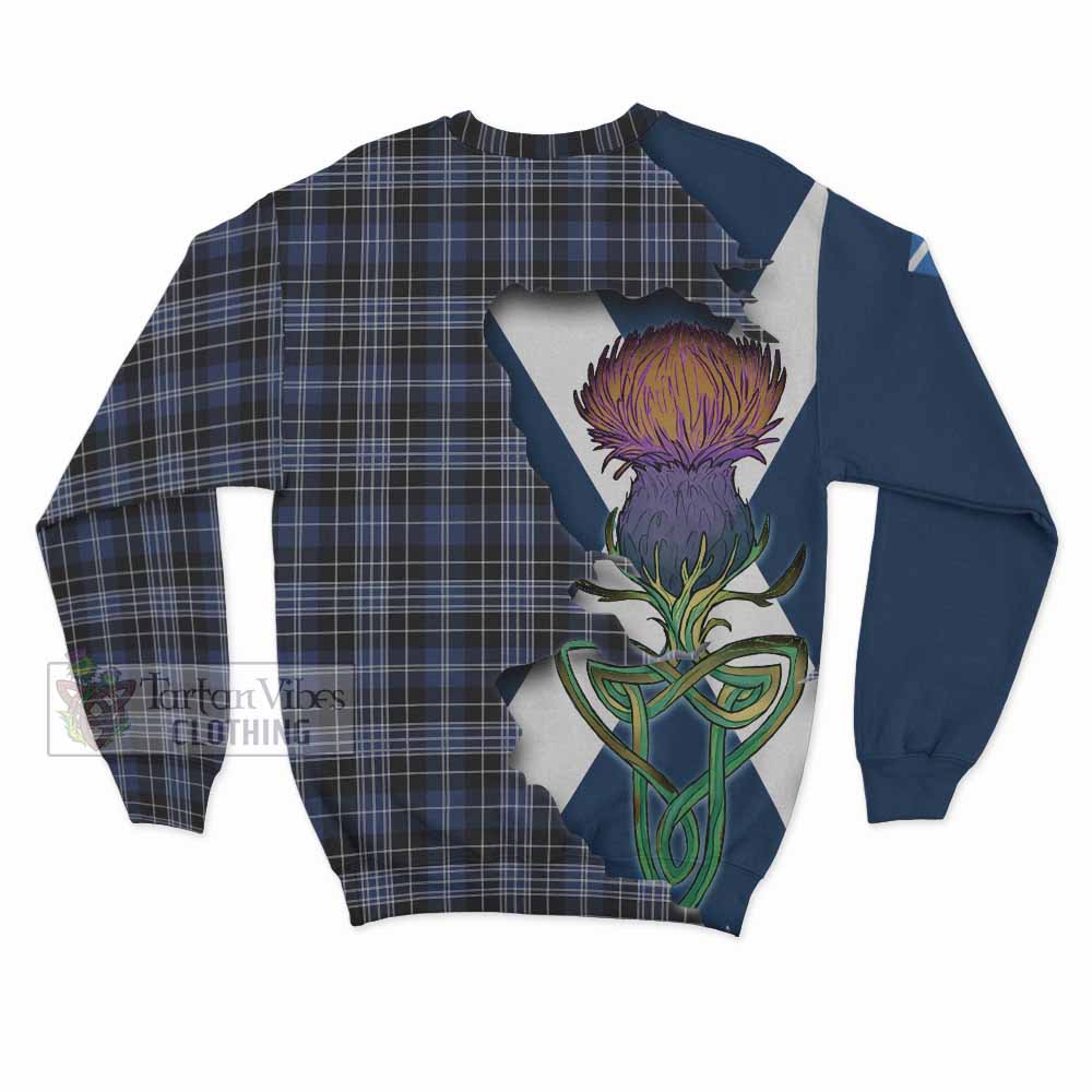 Tartan Vibes Clothing Clark (Clarke) Tartan Family Crest Sweatshirt Scottish Thistle Celtic Inspired