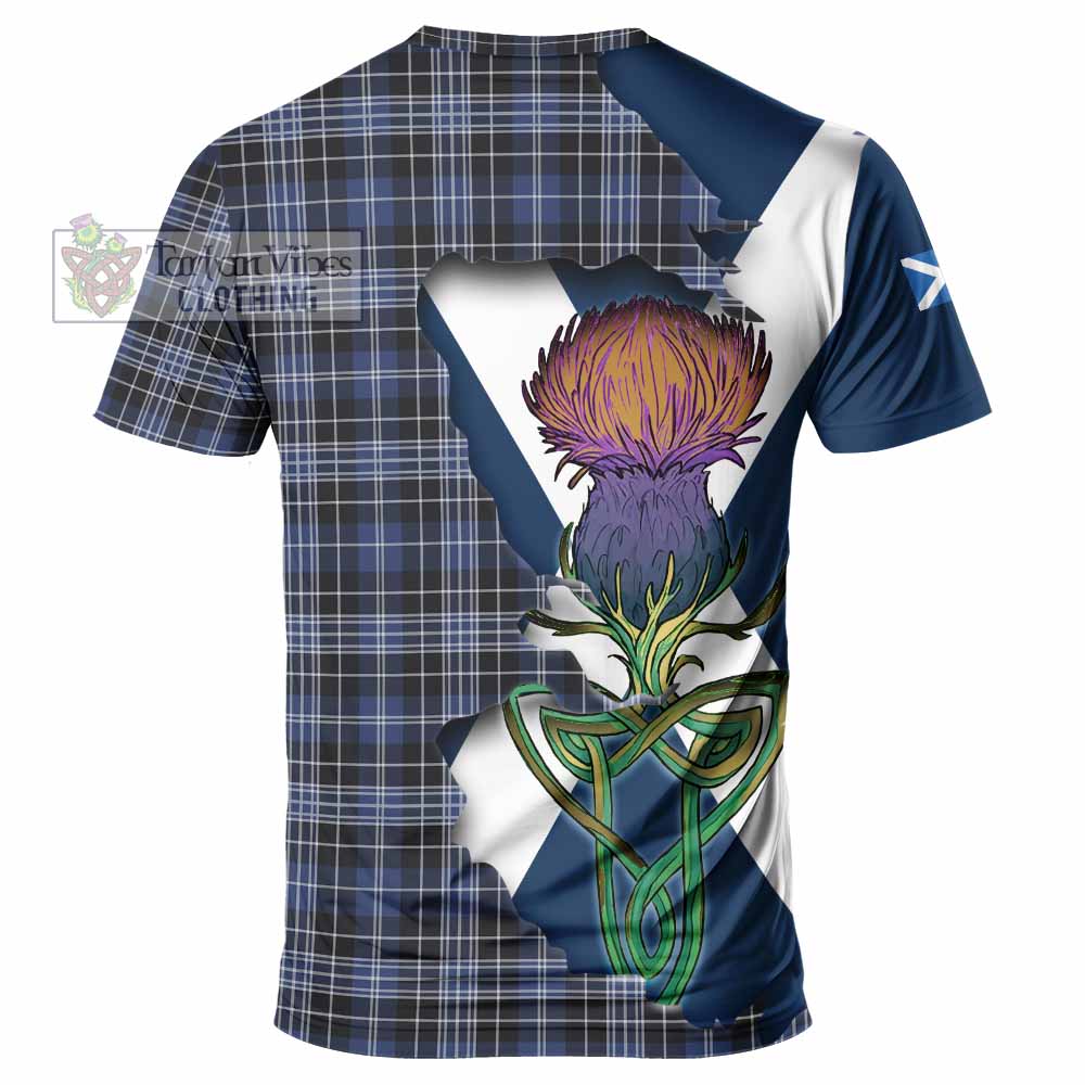 Tartan Vibes Clothing Clark (Clarke) Tartan Family Crest T-Shirt Scottish Thistle Celtic Inspired