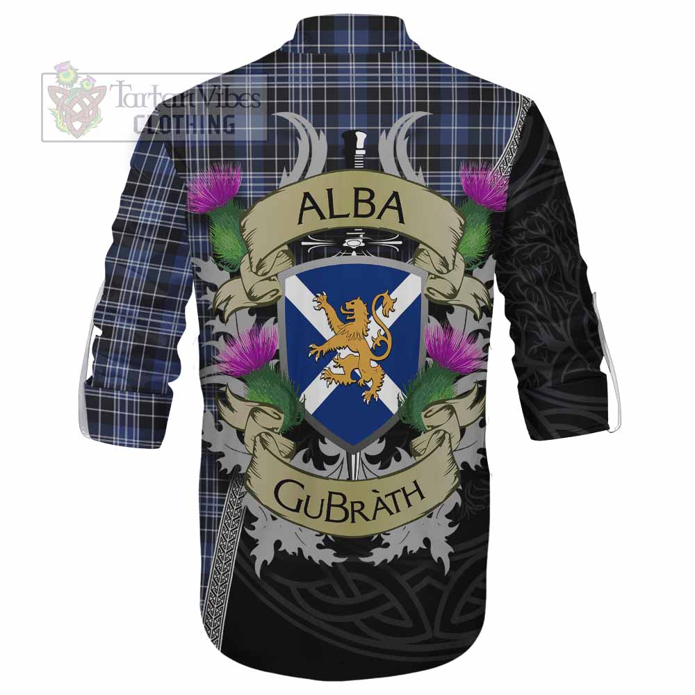 Tartan Vibes Clothing Clark (Clarke) Tartan Family Crest Ghillie Kilt Shirt Lion Rampant Royal Thistle Shield Celtic Inspired