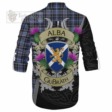 Clark (Clarke) Tartan Family Crest Ghillie Kilt Shirt Lion Rampant Royal Thistle Shield Celtic Inspired