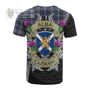 Tartan Vibes Clothing Clark (Clarke) Tartan Family Crest Cotton T-shirt Lion Rampant Royal Thistle Shield Celtic Inspired