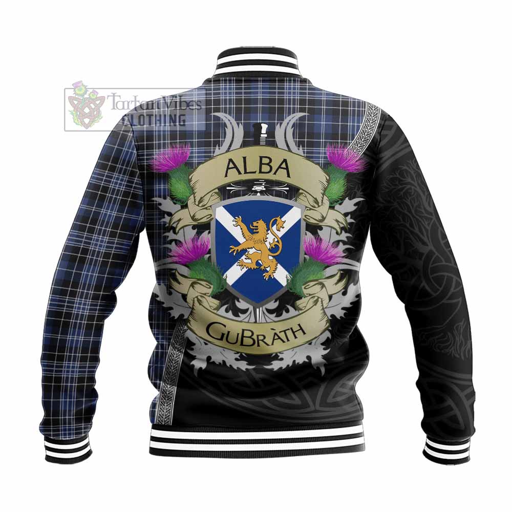 Tartan Vibes Clothing Clark (Clarke) Tartan Family Crest Baseball Jacket Lion Rampant Royal Thistle Shield Celtic Inspired