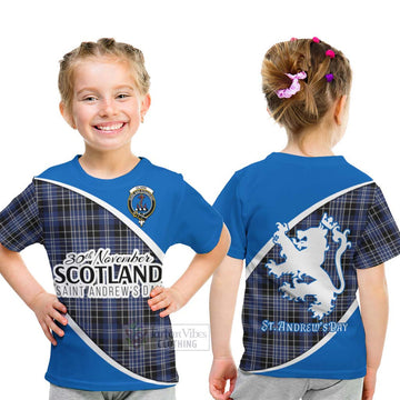 Clark (Clarke) Family Crest Tartan Kid T-Shirt Celebrate Saint Andrew's Day in Style