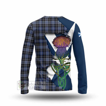 Tartan Vibes Clothing Clark (Clarke) Tartan Family Crest Long Sleeve T-Shirt Scottish Thistle Celtic Inspired