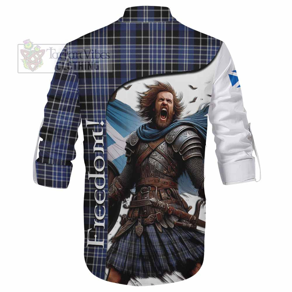 Tartan Vibes Clothing Clark (Clarke) Crest Tartan Ghillie Kilt Shirt Inspired by the Freedom of Scottish Warrior