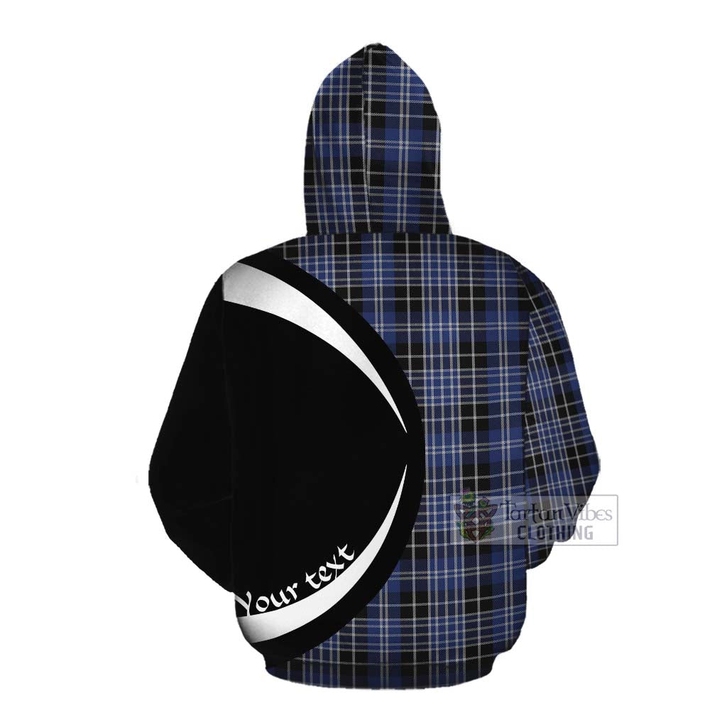 Tartan Vibes Clothing Clark (Clarke) Tartan Cotton Hoodie with Family Crest Circle Style
