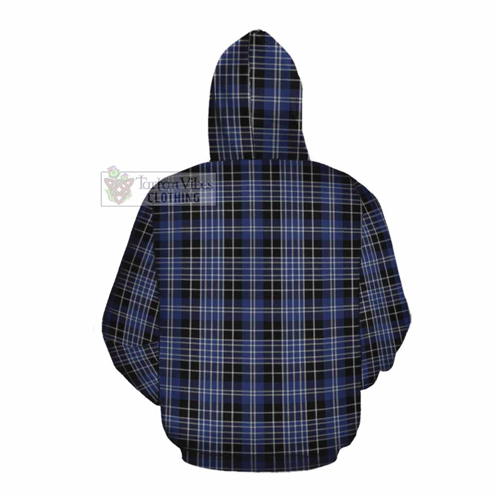 Tartan Vibes Clothing Clark (Clarke) Tartan Cotton Hoodie with Family Crest DNA In Me Style