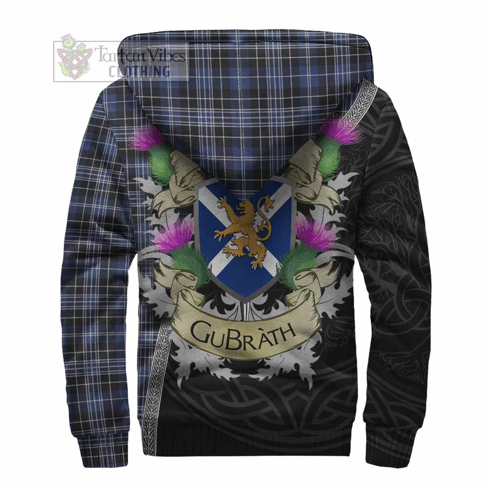 Tartan Vibes Clothing Clark (Clarke) Tartan Family Crest Sherpa Hoodie Lion Rampant Royal Thistle Shield Celtic Inspired