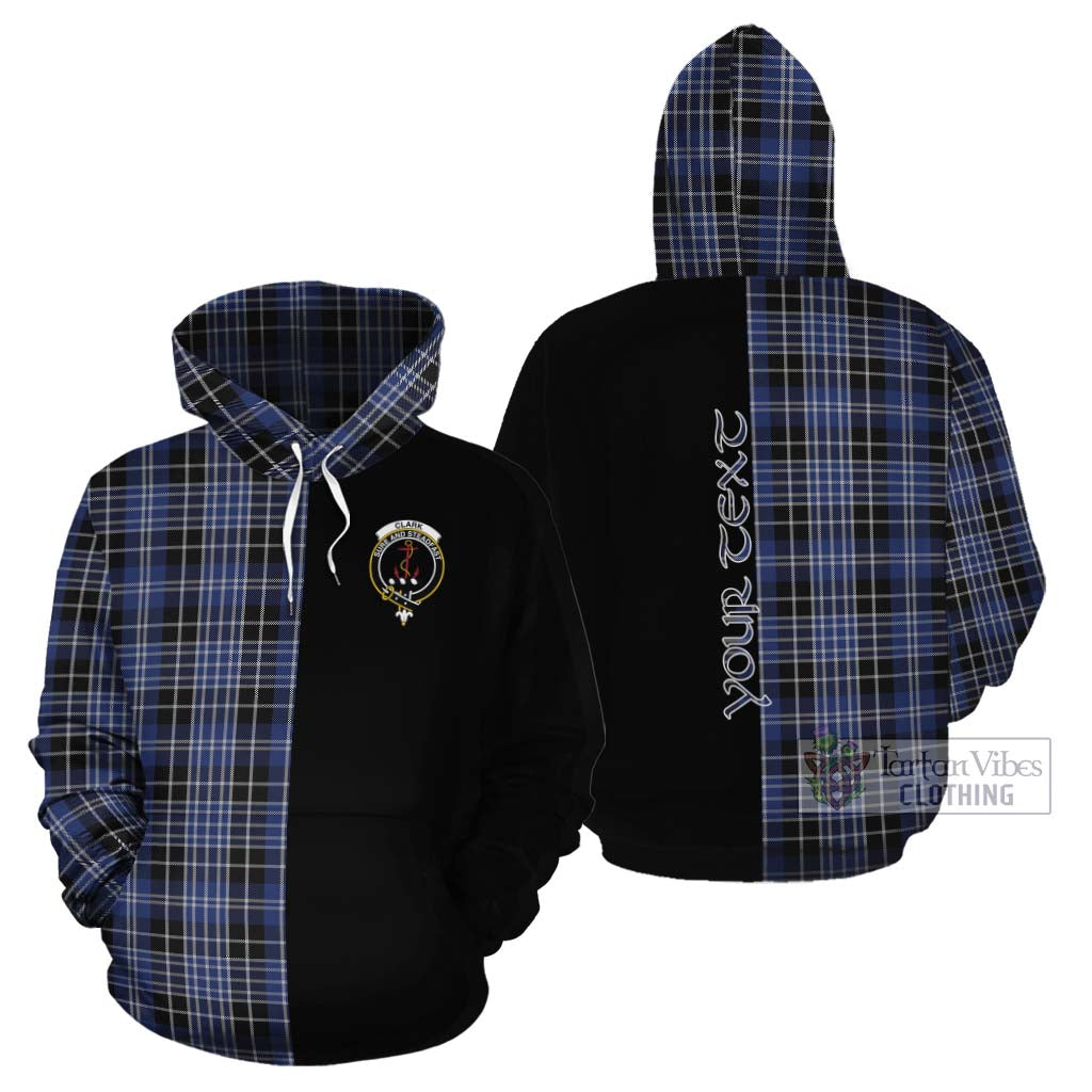 Tartan Vibes Clothing Clark (Clarke) Tartan Cotton Hoodie with Family Crest and Half Of Me Style