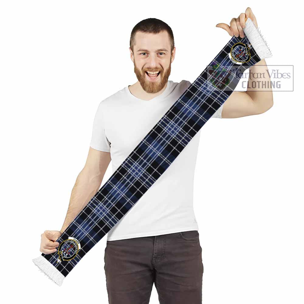 Tartan Vibes Clothing Clark (Clarke) Tartan Ruffneck Scarf with Family Crest