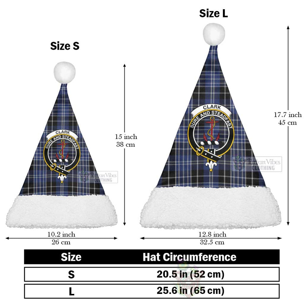 Tartan Vibes Clothing Clark (Clarke) Tartan Christmas Santa Hats with Family Crest