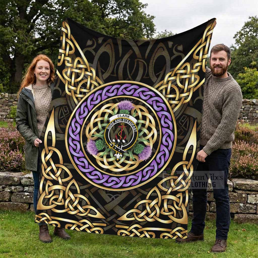 Clark (Clarke) Clan Crest Blanket Celtic Scottish Thistle