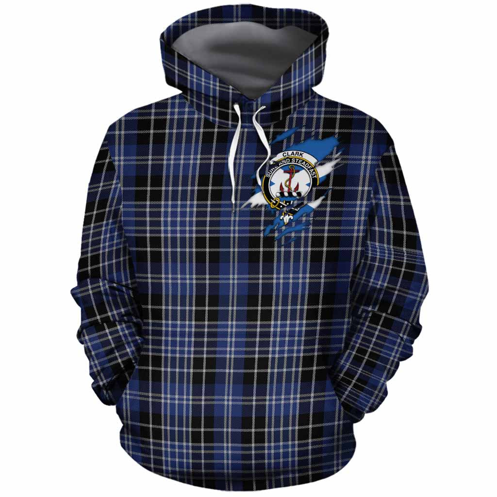Clark (Clarke) Clan Crest In Me Tartan Cotton Hoodie Scotland Flag Style