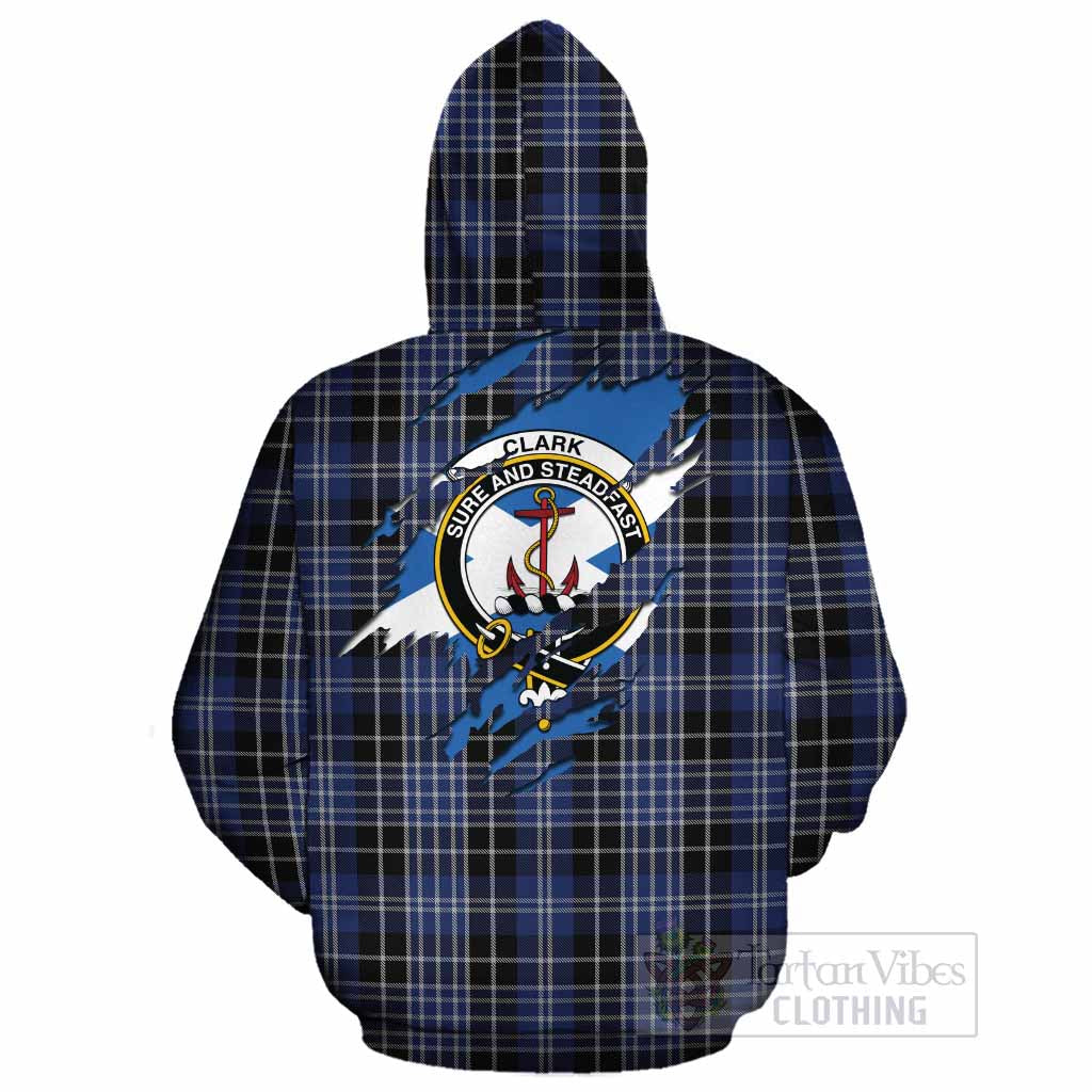 Clark (Clarke) Clan Crest In Me Tartan Cotton Hoodie Scotland Flag Style