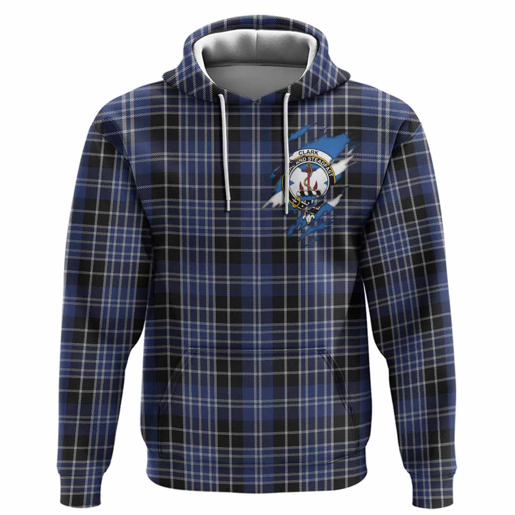 Clark (Clarke) Clan Crest In Me Tartan Hoodie Scotland Flag Style