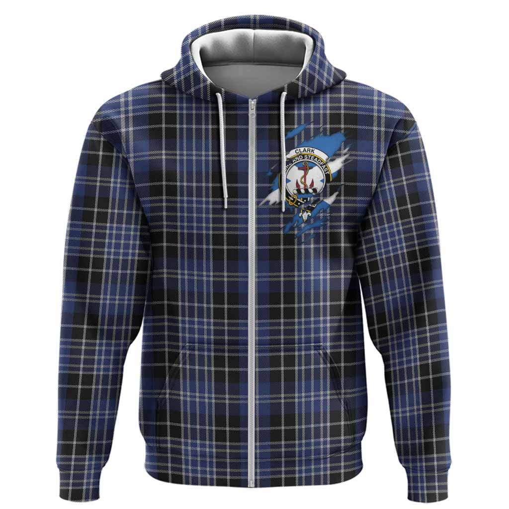 Clark (Clarke) Clan Crest In Me Tartan Hoodie Scotland Flag Style