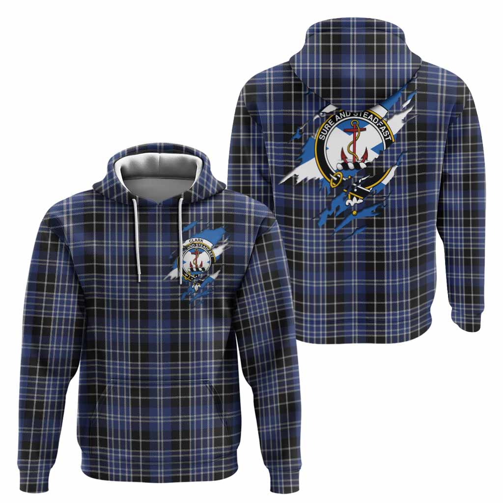 Clark (Clarke) Clan Crest In Me Tartan Hoodie Scotland Flag Style