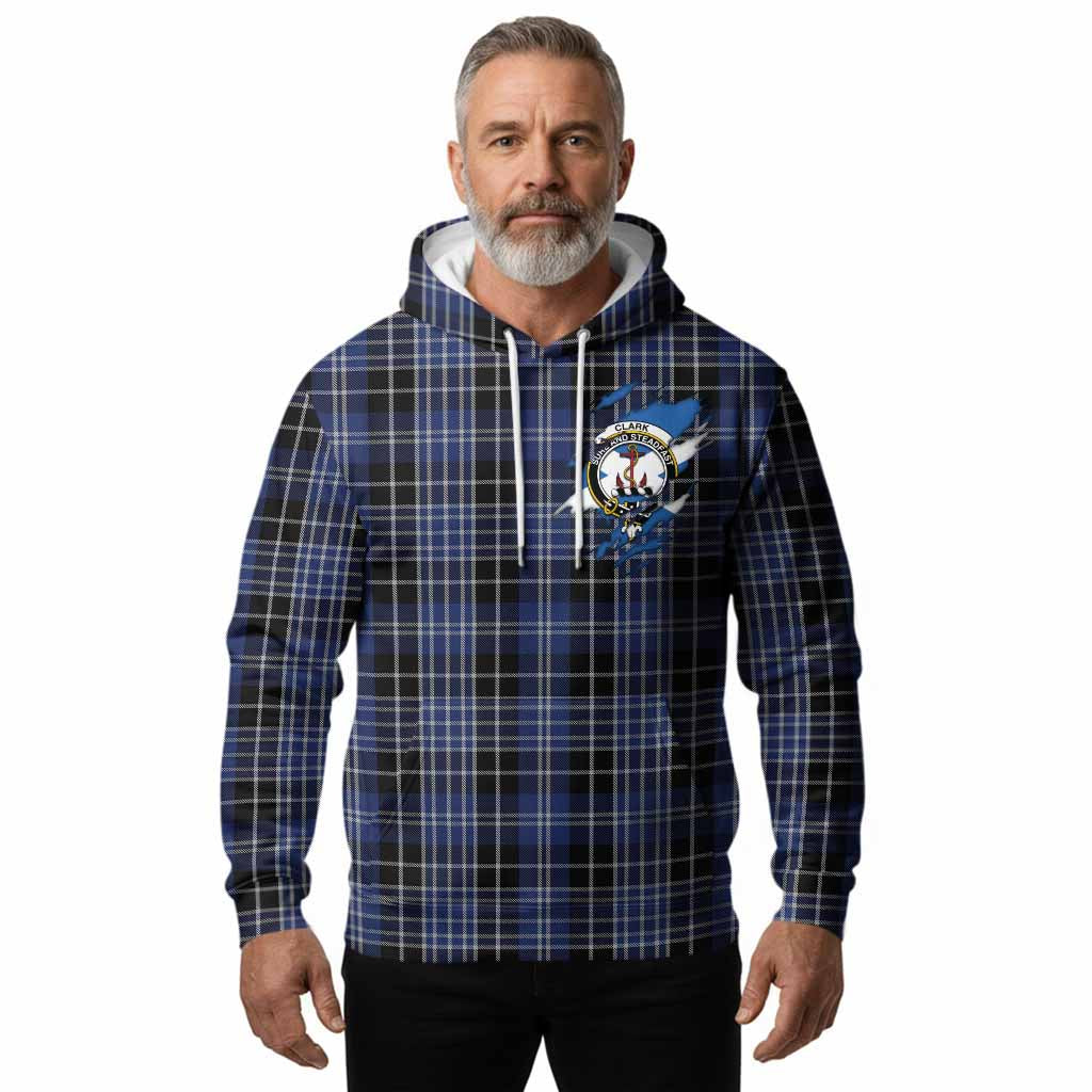 Clark (Clarke) Clan Crest In Me Tartan Hoodie Scotland Flag Style