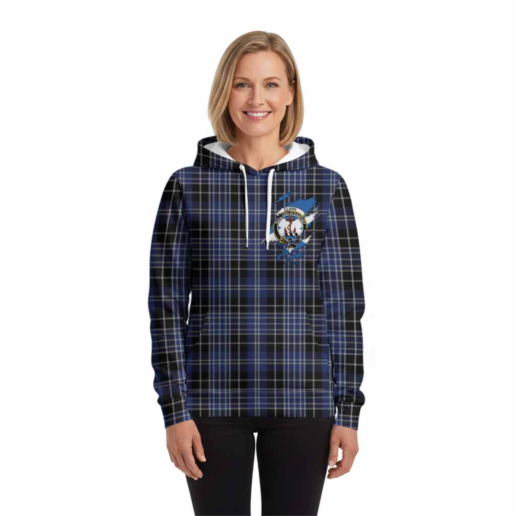 Clark (Clarke) Clan Crest In Me Tartan Hoodie Scotland Flag Style