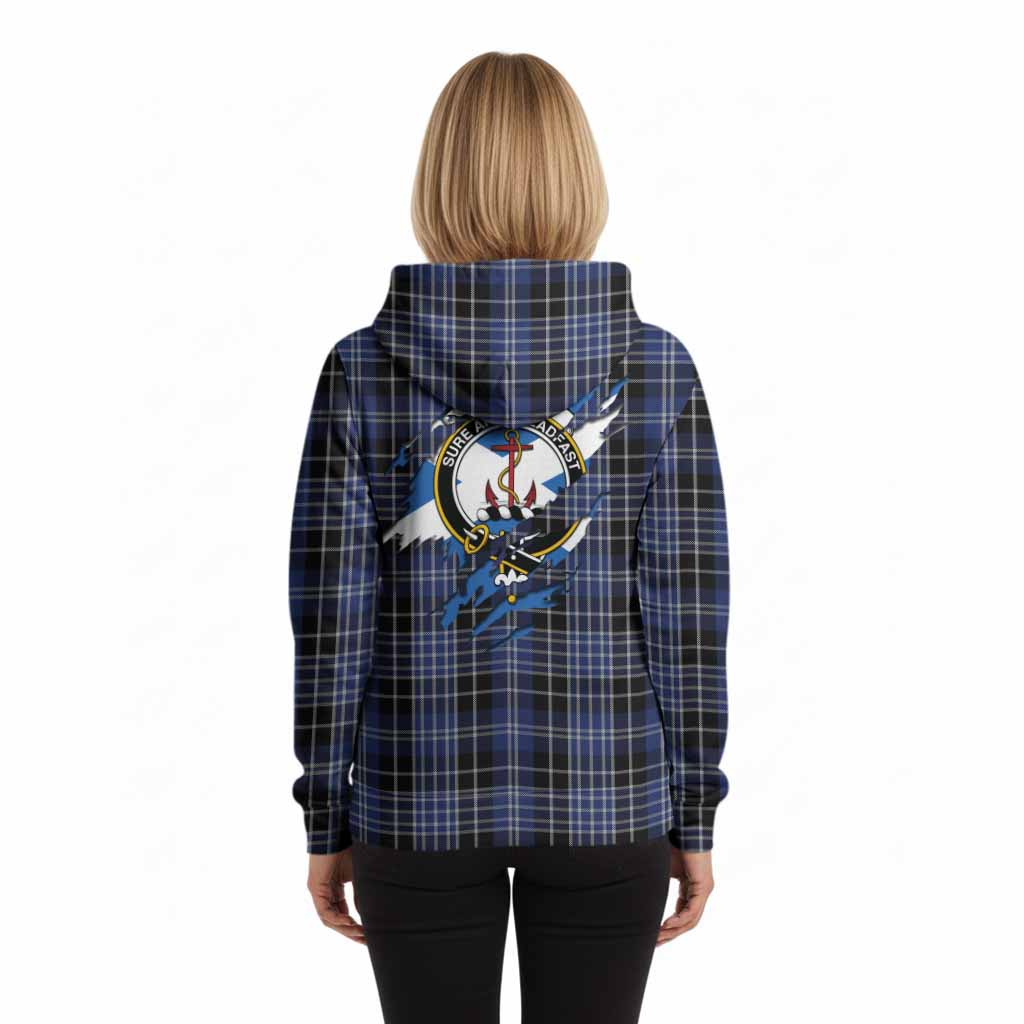 Clark (Clarke) Clan Crest In Me Tartan Hoodie Scotland Flag Style