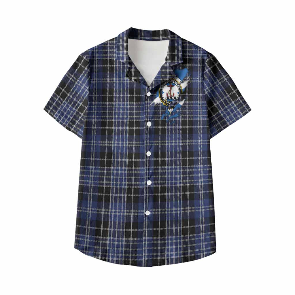 Clark (Clarke) Clan Crest In Me Tartan Kid Hawaiian Shirt Scotland Flag Style