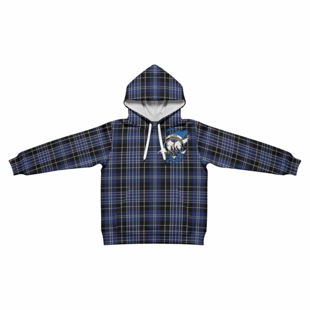 Clark (Clarke) Clan Crest In Me Tartan Kid Hoodie Scotland Flag Style