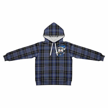 Clark (Clarke) Clan Crest In Me Tartan Kid Hoodie Scotland Flag Style