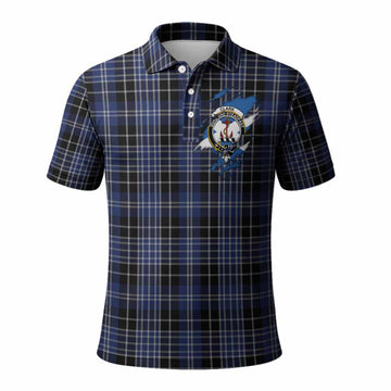 Clark (Clarke) Clan Crest In Me Tartan Polo Shirt Scotland Flag Style