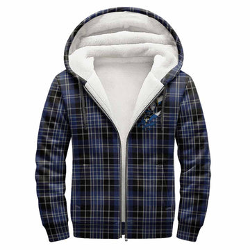 Clark (Clarke) Clan Crest In Me Tartan Sherpa Hoodie Scotland Flag Style