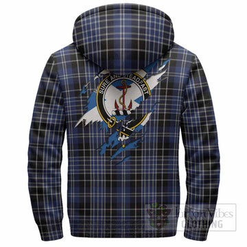 Clark (Clarke) Clan Crest In Me Tartan Sherpa Hoodie Scotland Flag Style