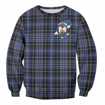 Clark (Clarke) Clan Crest In Me Tartan Sweatshirt Scotland Flag Style