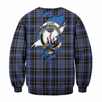 Clark (Clarke) Clan Crest In Me Tartan Sweatshirt Scotland Flag Style