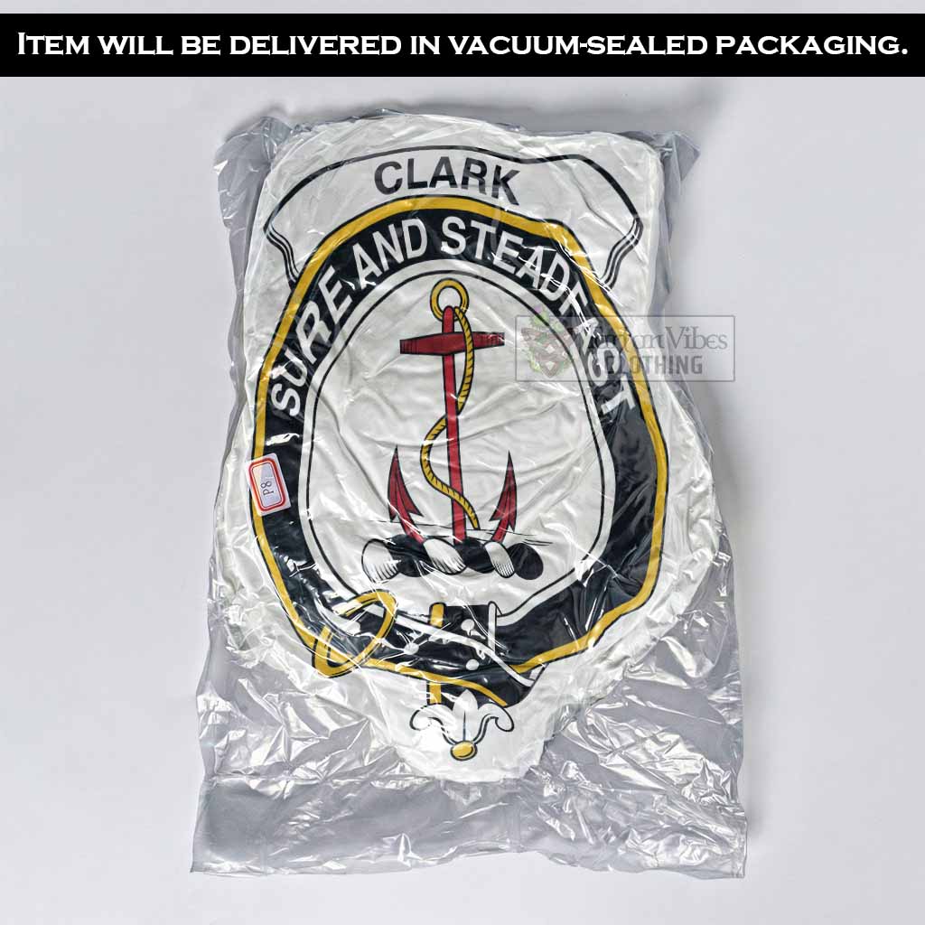 Clark (Clarke) Clan Crest Shaped Throw Pillow, Scottish Clan Badge Decorative Pillow