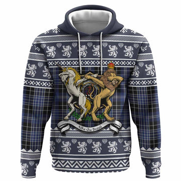 Clark (Clarke) Clan Tartan Crest Christmas Hoodie Coat of Arms Funny Style