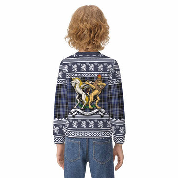 Clark (Clarke) Clan Tartan Crest Christmas Kid Ugly Sweatshirt Coat of Arms Funny Style