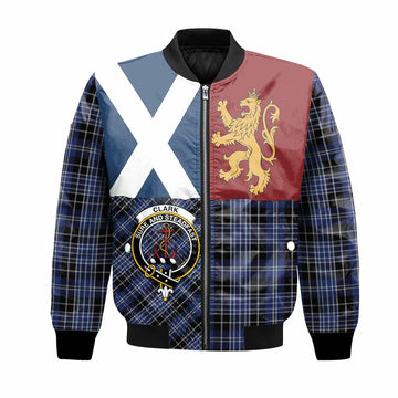 Clark (Clarke) Crest Tartan Bomber Jacket with Lion Rampant Saltire Style