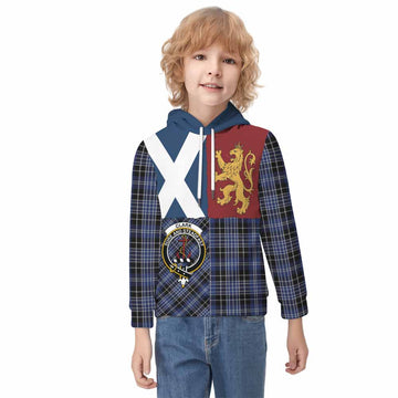 Clark (Clarke) Crest Tartan Kid Hoodie with Lion Rampant Saltire Style