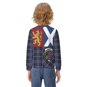 Clark (Clarke) Crest Tartan Kid Knitted Sweatshirt with Lion Rampant Saltire Style