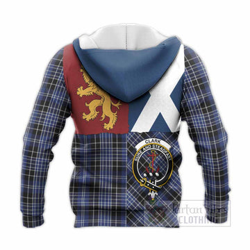 Clark (Clarke) Crest Tartan Knitted Hoodie with Lion Rampant Saltire Style