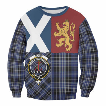 Clark (Clarke) Crest Tartan Sweatshirt with Lion Rampant Saltire Style
