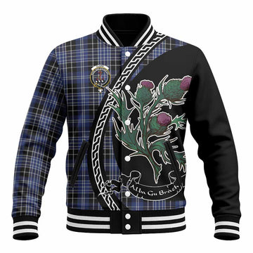 Clark (Clarke) Family Crest Tartan Baseball Jacket Alba Thistle Inspired