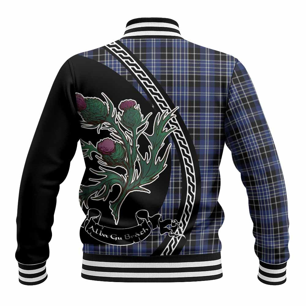 Clark (Clarke) Family Crest Tartan Baseball Jacket Alba Thistle Inspired - Tartan Vibes Clothing