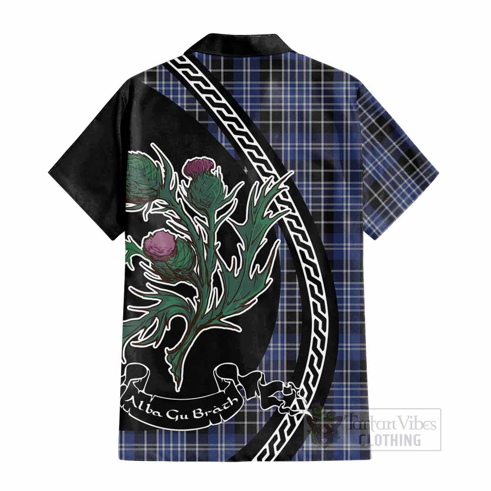 Clark (Clarke) Family Crest Tartan Cotton Hawaiian Shirt Alba Thistle Inspired - Tartan Vibes Clothing