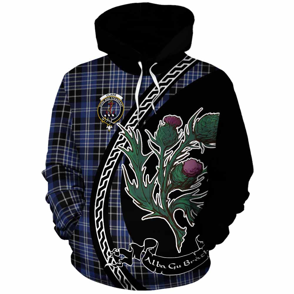 Clark (Clarke) Family Crest Tartan Cotton Hoodie Alba Thistle Inspired - Tartan Vibes Clothing