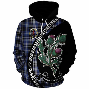 Clark (Clarke) Family Crest Tartan Cotton Hoodie Alba Thistle Inspired - Tartan Vibes Clothing