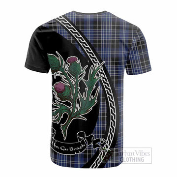 Clark (Clarke) Family Crest Tartan Cotton T-shirt Alba Thistle Inspired