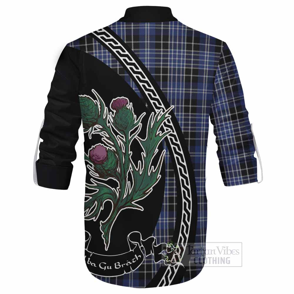 Clark (Clarke) Family Crest Tartan Ghillie Shirt Alba Thistle Inspired - Tartan Vibes Clothing