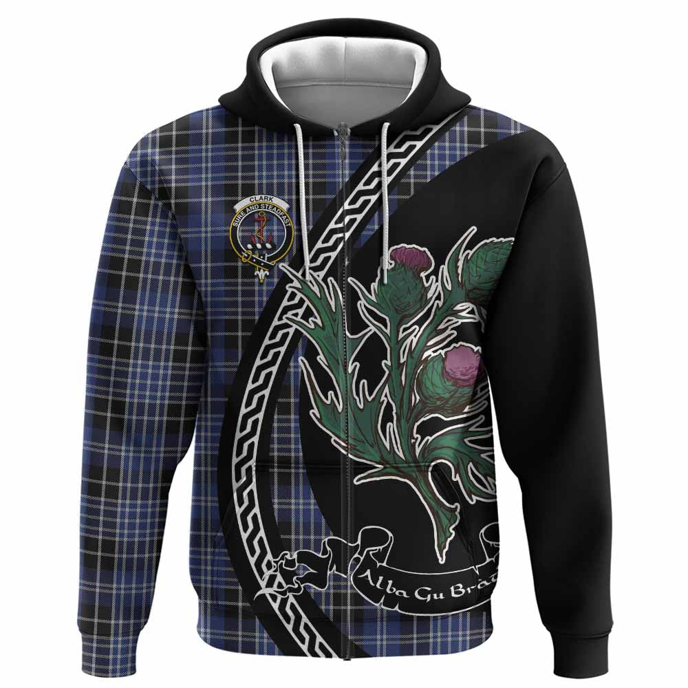 Clark (Clarke) Family Crest Tartan Hoodie Alba Thistle Inspired - Tartan Vibes Clothing